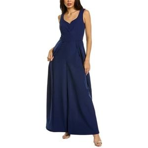 Kay Unger Rosetta Walk-Through Jumpsuit Women's Plus 16 Navy Blue Sleeveless NWT